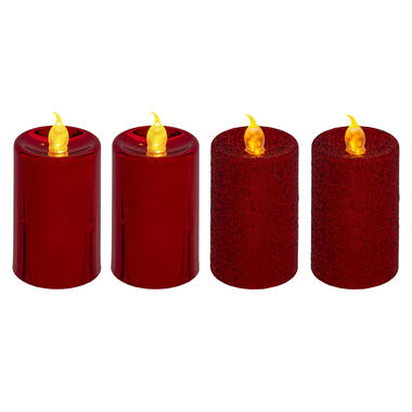 Feeric lights and christmas LED stompkaarse - 4x - rood -H7,5 cm product