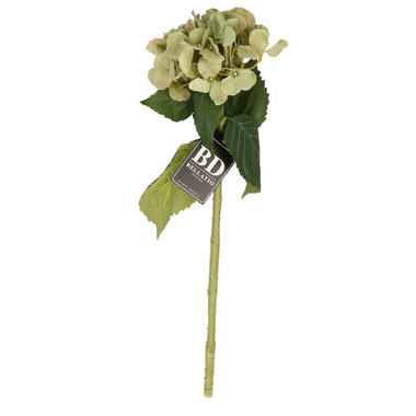 Bellatio Design kunstbloem Hortensia tak - groen - 48 cm - hydrangea product