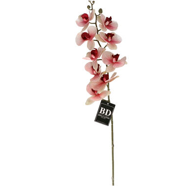 Bellatio Design Kunstbloem Orchidee Bora - roze - 108 cm product