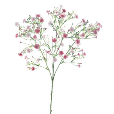 Bellatio Design Kunstbloem Gipskruid - 45 cm - roze - tak - Gypsophila product