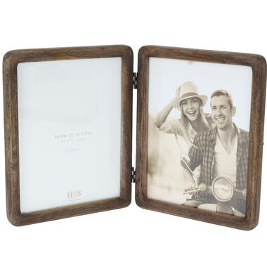 Home & Styling Fotolijstje - dubbele foto - mango hout - 38x24 cm product