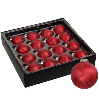 Othmar Decorations Luxe kerstballen - 16x -4 cm - rood -glas product