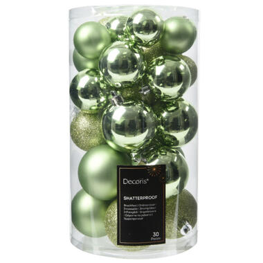 Decoris kerstballen - 30x st - 4, 5 en 6 cm - groen product