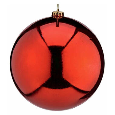 Krist+ Grote decoratie kerstbal - rood - 20 cm - kunststof product