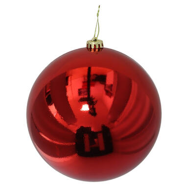 Gerimport Grote decoratie kerstbal - rood - 20 cm - kunststof product