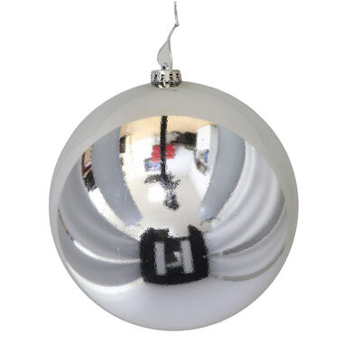 Gerimport Grote decoratie kerstbal - zilver - 15 cm - kunststof product