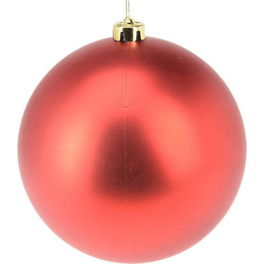 Grote decoratie kerstbal - rood - 18 cm - kunststof product