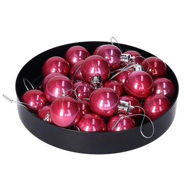 Othmar Decorations kerstballen - 24x - 3 cm - orchidee roze product