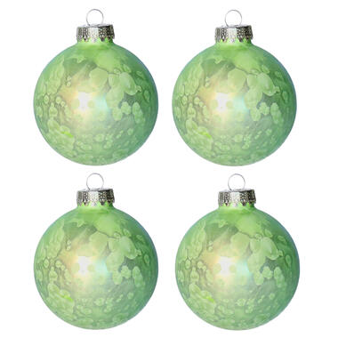 Othmar Decorations Luxe kerstballen - 4x -8 cm - groen -glas product