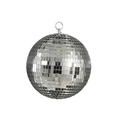 House of Seasons Grote discobal kerstbal - zilver - 20 cm - foam product