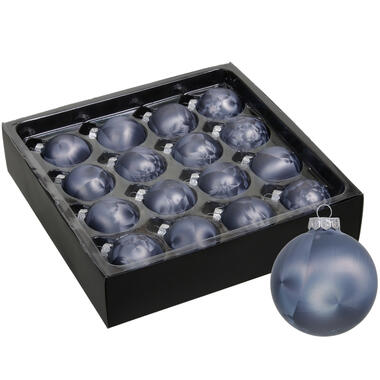 Othmar Decorations kerstballen - 16x - 4 cm - donkerblauw - glas product