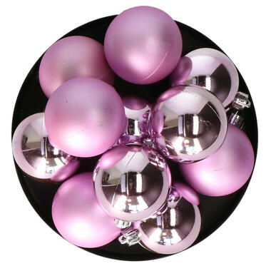 Decoris kerstballen - 12x st - 6 cm - lila paars product