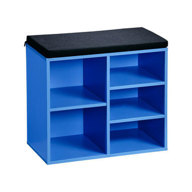 Kesper Schoenenrek/kast met zitvlak - blauw - hout - 51 x 30 x 48 cm product