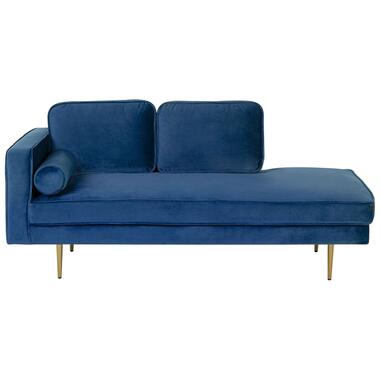 MIRAMAS - Chaise longue - Blauw - Linkerzijde - Fluweel product