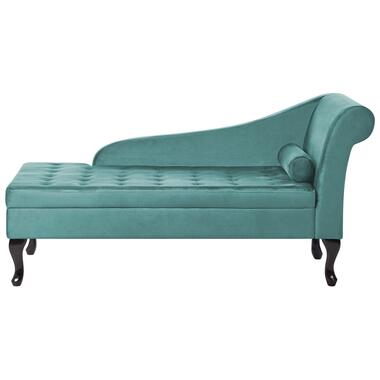 PESSAC - Chaise longue - Groenblauw - Rechterzijde - Fluweel product