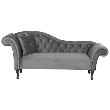 LATTES - Chaise longue - Grijs - Linkerzijde - Fluweel product