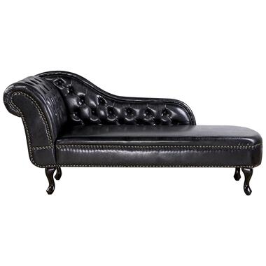 NIMES - Chaise longue - Zwart - Linkerzijde - Kunstleer product