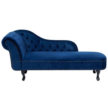 NIMES - Chaise longue - Blauw - Linkerzijde - Fluweel product