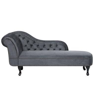 NIMES - Chaise longue - Grijs - Linkerzijde - Fluweel product