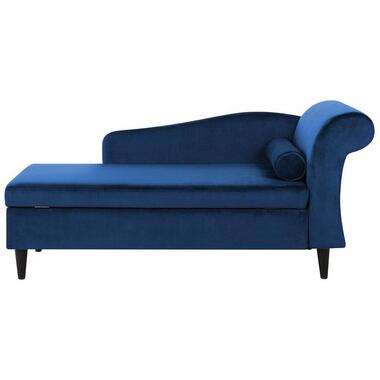 LUIRO - Chaise longue - Blauw - Rechterzijde - Fluweel product