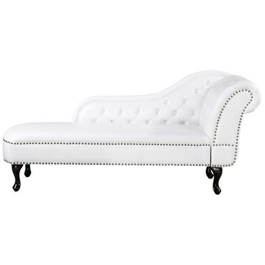 NIMES - Chaise longue - Wit - Rechterzijde - Kunstleer product