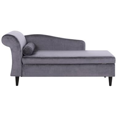 LUIRO - Chaise longue - Donkergrijs - Linkerzijde - Fluweel product