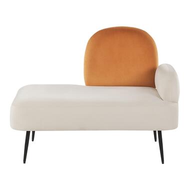 ARCEY - Chaise longue - Wit/Oranje - Fluweel product