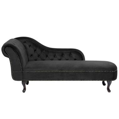 NIMES - Chaise longue - Zwart - Linkerzijde - Fluweel product