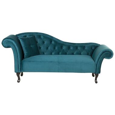 LATTES - Chaise longue - Blauw - Linkerzijde - Fluweel product