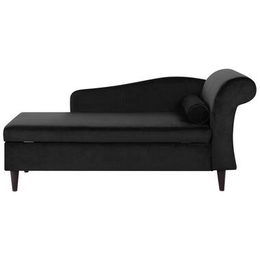 LUIRO - Chaise longue - Zwart - Rechterzijde - Fluweel product