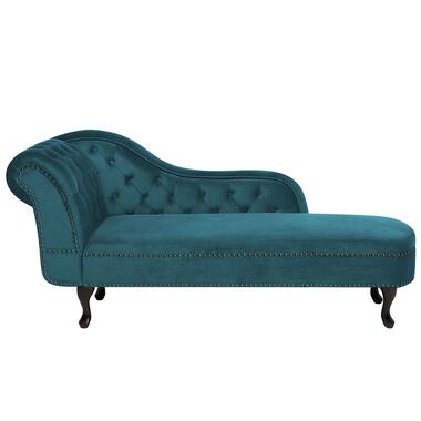 NIMES - Chaise longue - Groen Blauw - Linkerzijde - Fluweel product