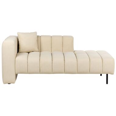 LANNILS - Chaise longue - Beige - Linkszijdig - Fluweel product