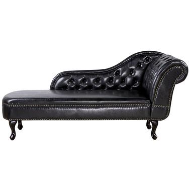 NIMES - Chaise longue - Zwart - Rechterzijde - Kunstleer product