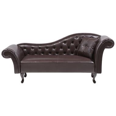 LATTES - Chaise longue - Bruin - Rechterzijde - Kunstleer product