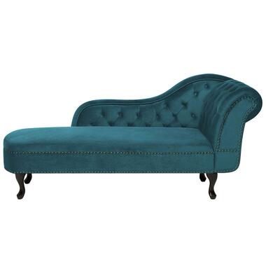 NIMES - Chaise longue - Blauwgroen - Rechterzijde - Fluweel product