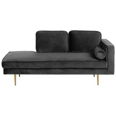 MIRAMAS - Chaise longue - Zwart - Rechterzijde - Fluweel product