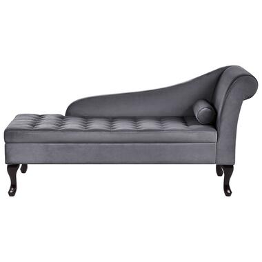 PESSAC - Chaise longue - Donkergrijs - Rechterzijde - Fluweel product