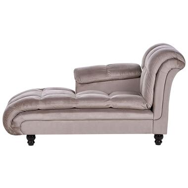 LORMONT - Chaise longue - Taupe - Rechterzijde - Fluweel product