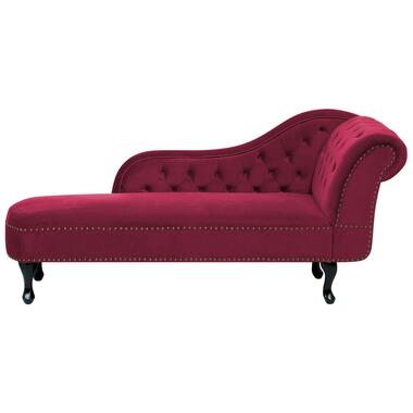 NIMES - Chaise longue - Rood - Rechterzijde - Fluweel product