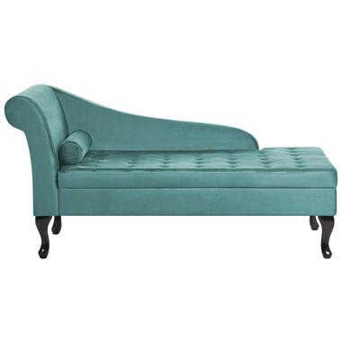 PESSAC - Chaise longue - Groenblauw - Linkerzijde - Fluweel product