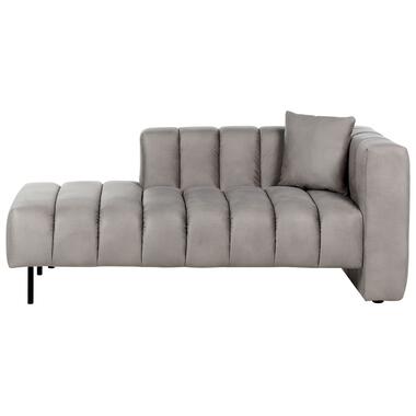 LANNILS - Chaise longue - Taupe - Rechtszijdig - Fluweel product