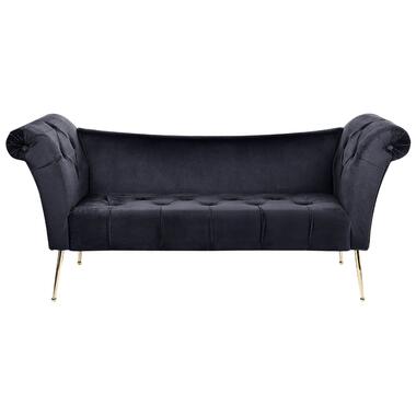 NANTILLY - Chaise longue - Zwart - Fluweel product