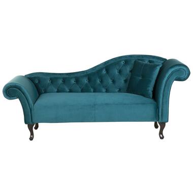 LATTES - Chaise longue - Blauw - Rechterzijde - Fluweel product