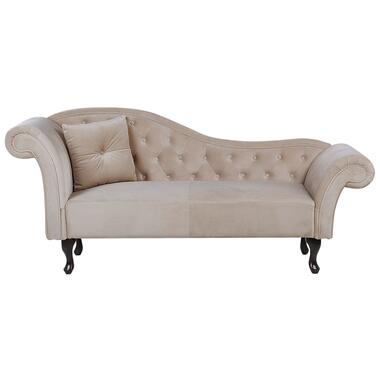 LATTES - Chaise longue - Beige - Linkerzijde - Fluweel product