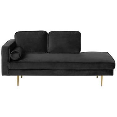 MIRAMAS - Chaise longue - Zwart - Linkerzijde - Fluweel product