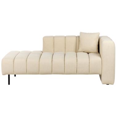 LANNILS - Chaise longue - Beige - Rechtszijdig - Fluweel product