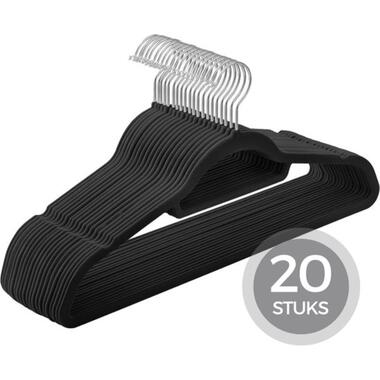 O'DADDY® Fluwelen Kledinghangers - 20 Stuks - Antislip - Zwart product