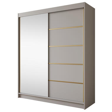 Meubella Kledingkast Eagle - Beige - 180 cm - Met spiegel product