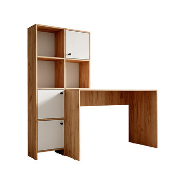 Meubella Bureau Hyatt - Eiken - Wit - 156 cm product