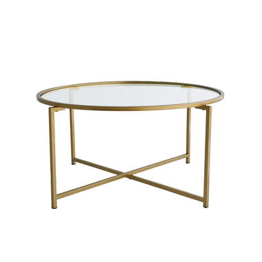 Arabic House Salontafel - Goud Metaal/Glas - 83x83x40cm - Gold Sun product